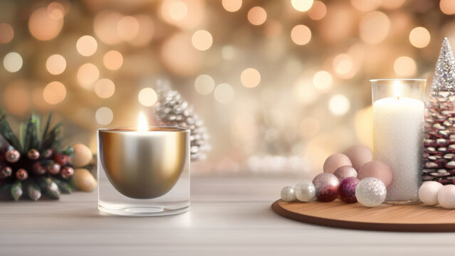 Christmas and New Year Festive Bokeh: Sparkling Holiday Greetings Background
