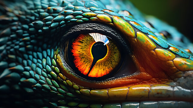 Closeup reptile eye
