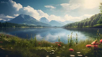 Blickdichte Vorhänge Berge lake in the mountains