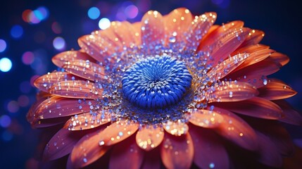 A breathtaking, high-detailed 8K image of a sparkling Gemstone Gerbera, with radiant colors and intricate patterns.