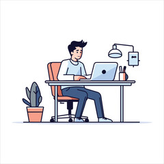 illustration of web development programmer and coding website