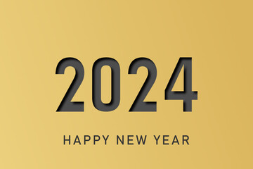2024 - happy new year 2024 - gold