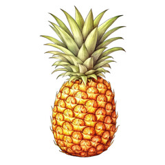 Fototapeta premium Watercolor pineapple isolated on white