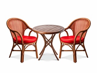 Obraz premium rattan furniture on white background, AI generation 