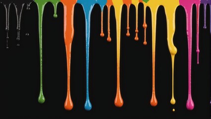 Colorful paint drips
