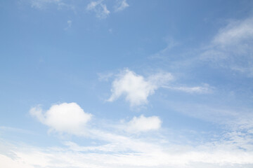 Blue sky with white light clouds. Cloud texture, background.