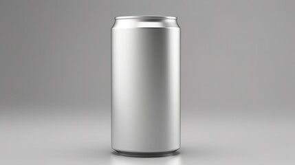3d Mokup of soda or beer can on surface isolated - obrazy, fototapety, plakaty