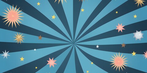 Horizontal Fantasy Seamless Pattern for party, anniversary, birthday. Design for banner, poster, card, invitation and scrapbook.
