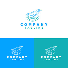 Bird with nest logo design. Bird watching vector design. Birding logotype