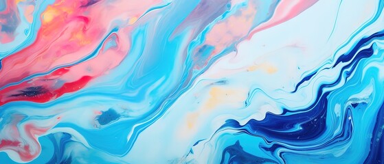 Abstract marbled acrylic paint ink painted waves painting texture colorful background banner - Bold colors, color swirls waves