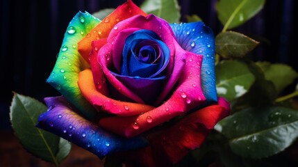 A Royal Rainbow Rose in full ultra HD, high-resolution 8K,