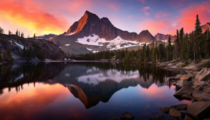 Fototapeta premium sunrise over the mountains