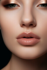 macro shot of colorful beautiful lips from a female model