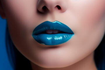 Fototapeta premium macro shot of colorful beautiful lips from a female model