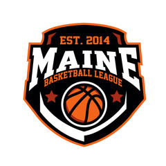 Maine basketball sports logo