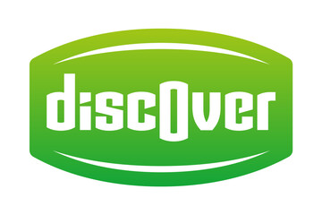 discover logo on green background. discover logo