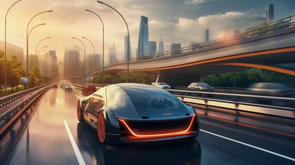 concept car of a futuristic vehicle - obrazy, fototapety, plakaty