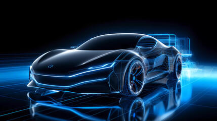 concept car of a futuristic vehicle - obrazy, fototapety, plakaty