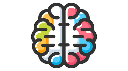Brain colored Icon Vector Illustration. Logo Template