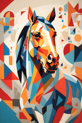 Abstract horse wall art , Ai generated