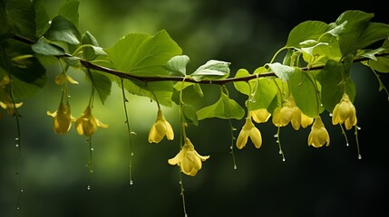 A serene, high-resolution image of a Jewelweed Jasmine branch swaying in the breeze.