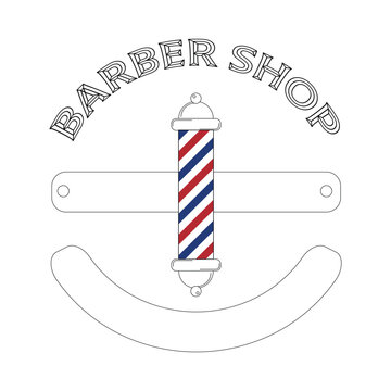 Barber shop logo on a white background. Vector illustration in flat style