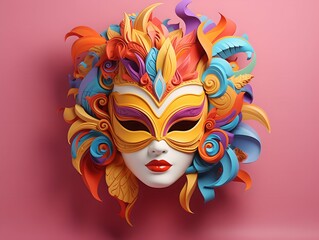 carnival mask, background, AI Generation