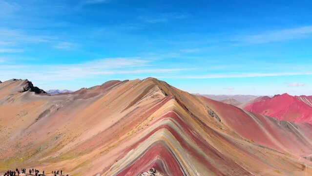 Aerial shots of the city of Cusco in Peru, the main square, the mountain of the seven colors, its archaeological ruins and beautiful landscapes.