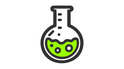 Chemical test tube. Glass tube. Flask template. Glass container icon, vector illustration