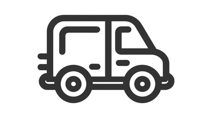 Simple truck silhouette, Delivery icon on white background