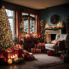 Christmas Ambiance: Decorated Fireplace