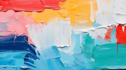 Closeup of abstract rough colorful colors painting texture, with oil brushstroke, pallet knife paint on canvas, Art background illustration
