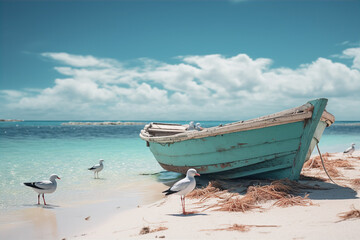 Obraz premium boats on the beach