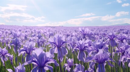 A Silverbell Iris field, a sea of purple and silver, stretching as far as the eye can see.