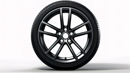 Obraz premium Modern car wheel isolated on white background.