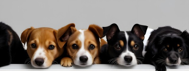 portrait of a group of puppies