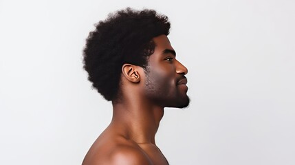 Obraz premium Beauty portrait of an African American male in a studio
