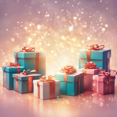 Colorful gift boxes Boxing day