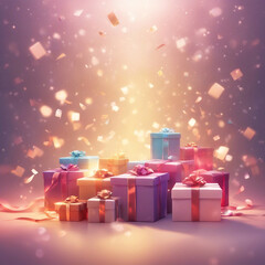 Colorful gift boxes Boxing day