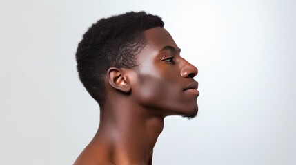 Beauty portrait of an African American male in a studio - obrazy, fototapety, plakaty
