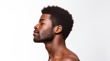 Obraz premium Beauty portrait of an African American male in a studio