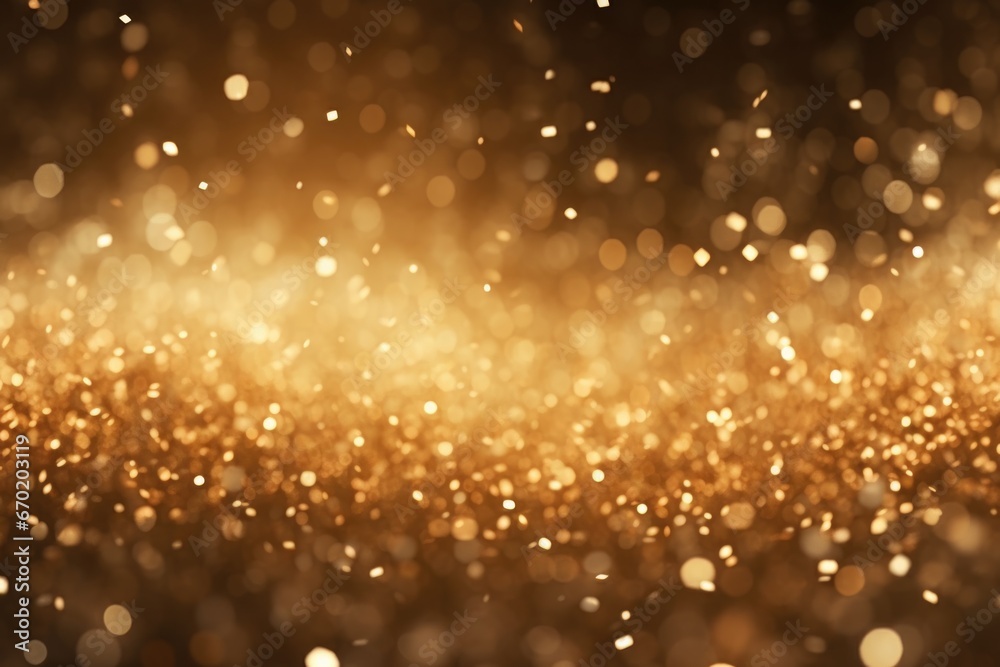 Poster A stunning gold glitter background set against a black backdrop. Perfect for adding a touch of glamour and sparkle to any project.