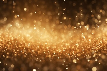 Fototapeta na wymiar A stunning gold glitter background set against a black backdrop. Perfect for adding a touch of glamour and sparkle to any project.