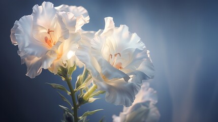 A Silvermist Snapdragon bathed in soft, diffused light, capturing the serene elegance of this beautiful flower in