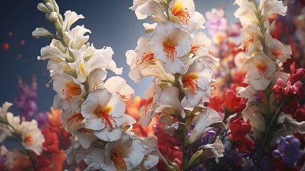 A Silvermist Snapdragon in full bloom, showcasing its intricate petals and vibrant colors in high...