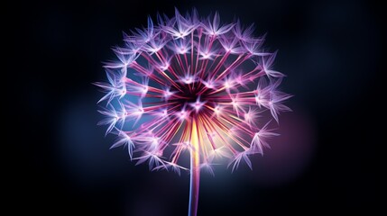 A single Aurora Allium bloom standing tall, its intricate patterns and textures visible in breathtaking