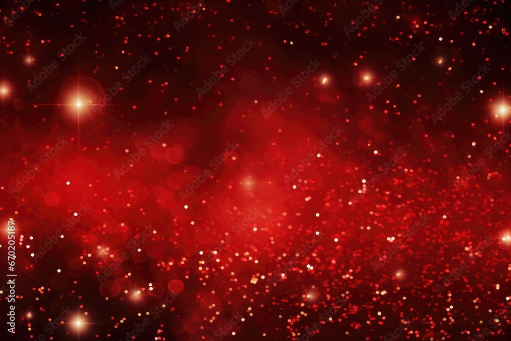 Poster A vibrant red background filled with numerous stars. Perfect for adding a touch of sparkle and excitement to any design project