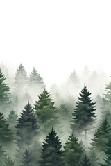 A painting depicting a serene forest with tall trees in the background. This image can be used as a background or as a decorative piece for nature-themed designs