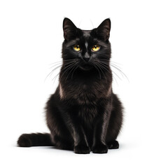 Obraz premium Photo of black cat isolated on white background