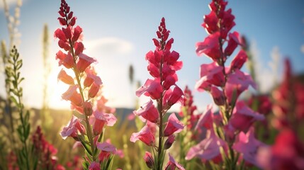 A single Silvermist Snapdragon standing tall in a field, its intricate details and vibrant colors...